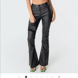 Size small black flare leather jeans